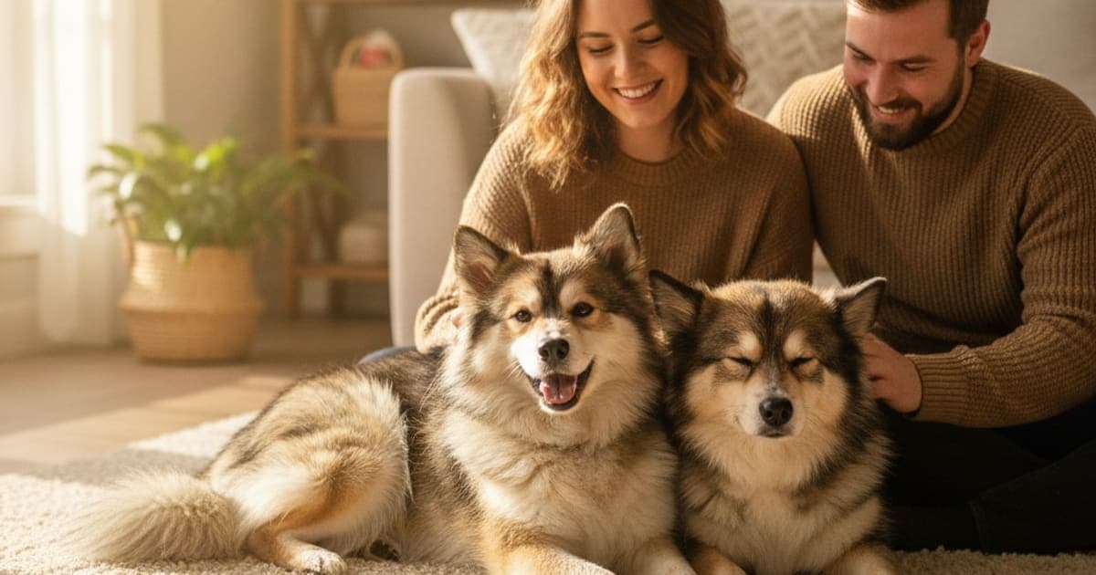 A dog being cared for at home, illustrating why finnish lapphunds are prone to joint problems
