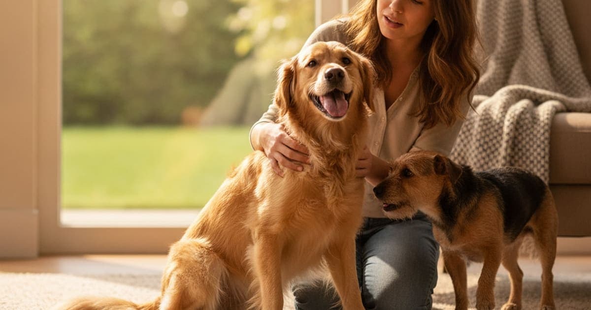 A dog being cared for at home, illustrating why is my dog falling over? (causes and next steps)