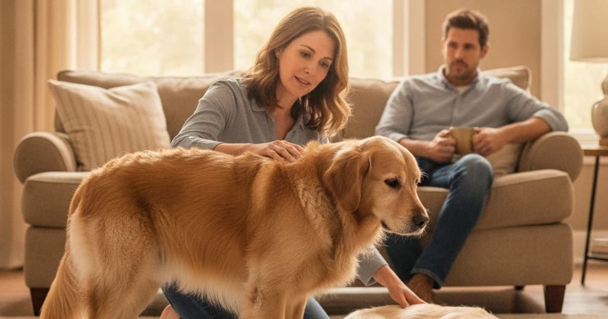 A dog being cared for at home, illustrating why is my dog hunched back? (pain postures explained)