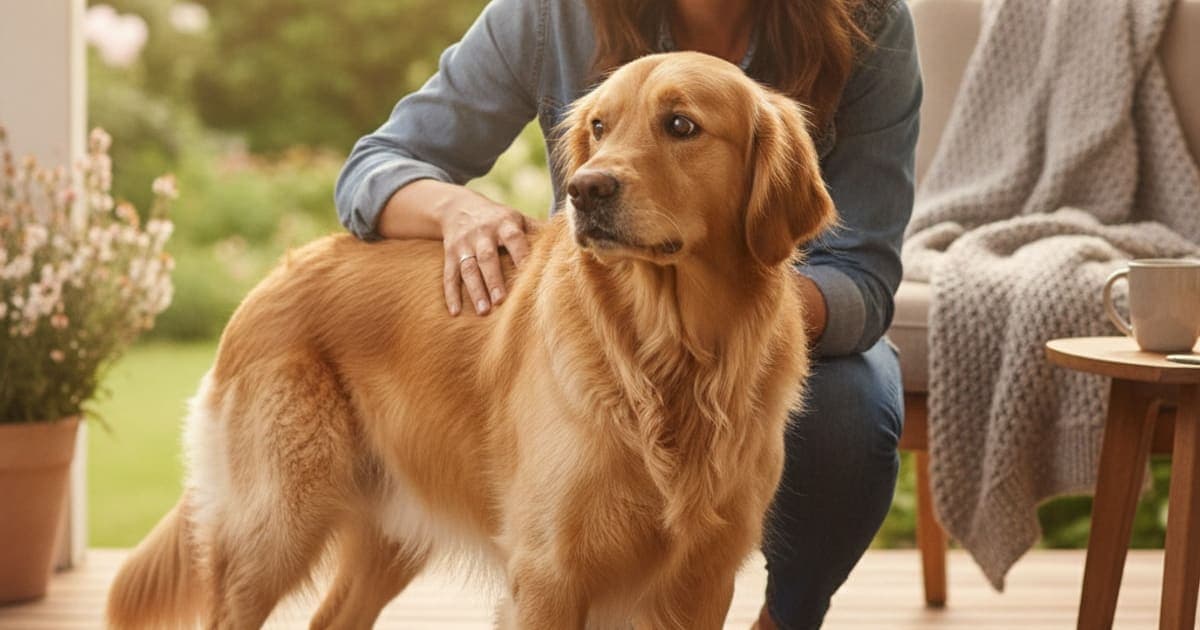 A dog being cared for at home, illustrating why is my dog irritable when handled? (pain signals)