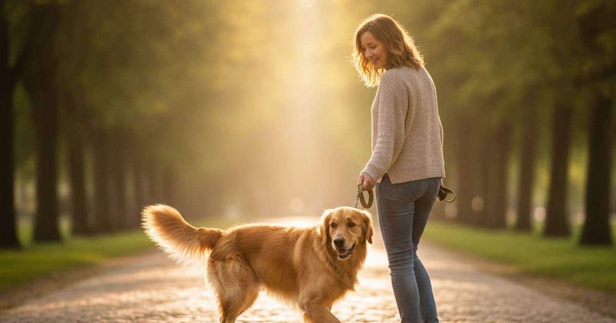 A dog being cared for at home, illustrating why is my dog lagging behind on walks? (causes explained)