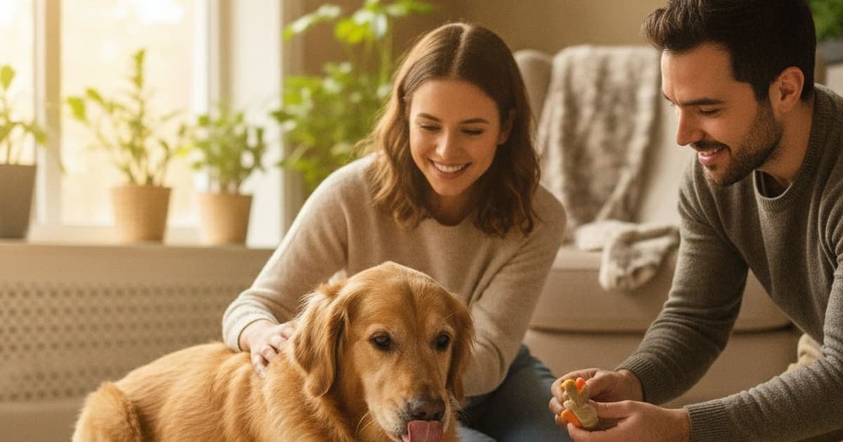 A dog being cared for at home, illustrating why is my dog licking a paw constantly? (causes explained)