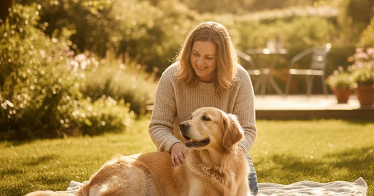 A dog being cared for at home, illustrating why is my dog sensitive in the lower back? (causes)