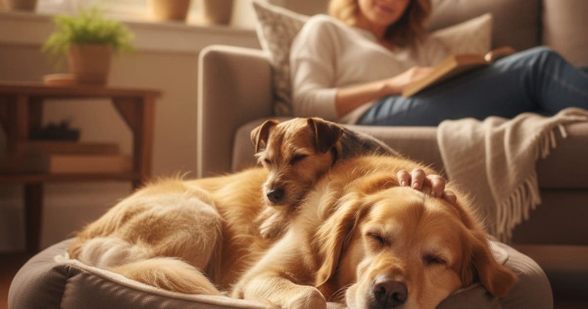 A dog being cared for at home, illustrating why is my dog sleeping more than usual? (causes explained)
