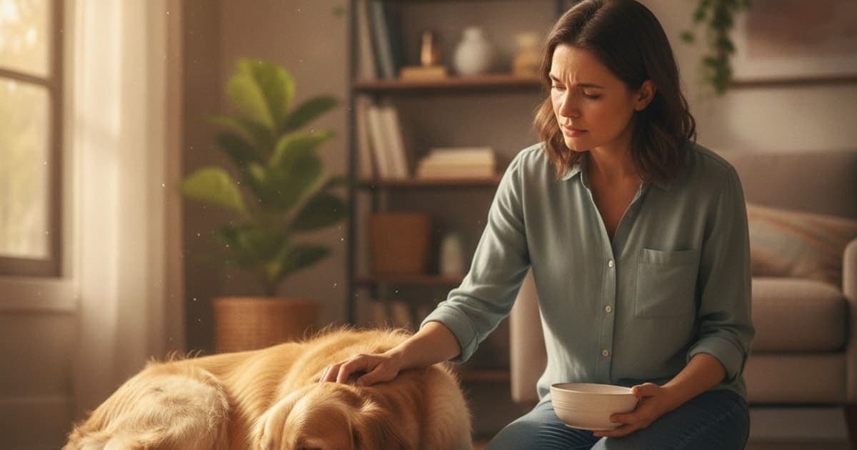 A dog being cared for at home, illustrating why is my dog tiring quickly? (causes and what to check)