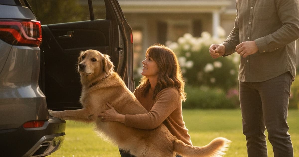 A dog being cared for at home, illustrating why is my dog having trouble jumping in the car? (causes)
