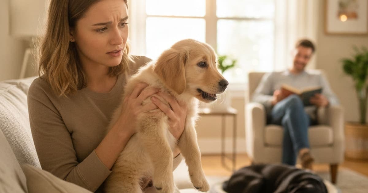 A dog being cared for at home, illustrating why is my dog yelping when picked up? (causes explained)