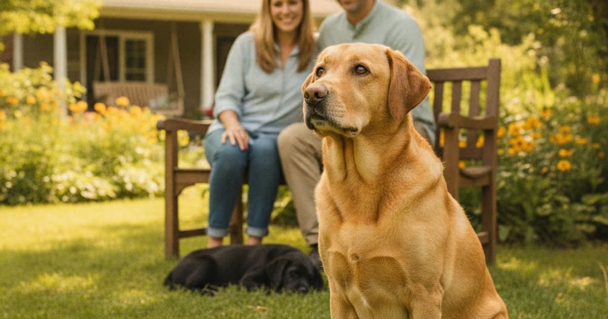 A dog being cared for at home, illustrating why labrador retrievers are prone to joint problems
