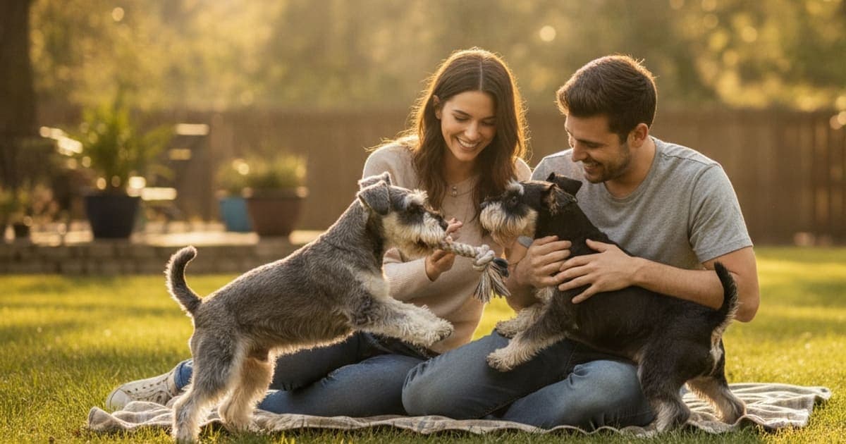 A dog being cared for at home, illustrating why miniature schnauzers are prone to joint problems