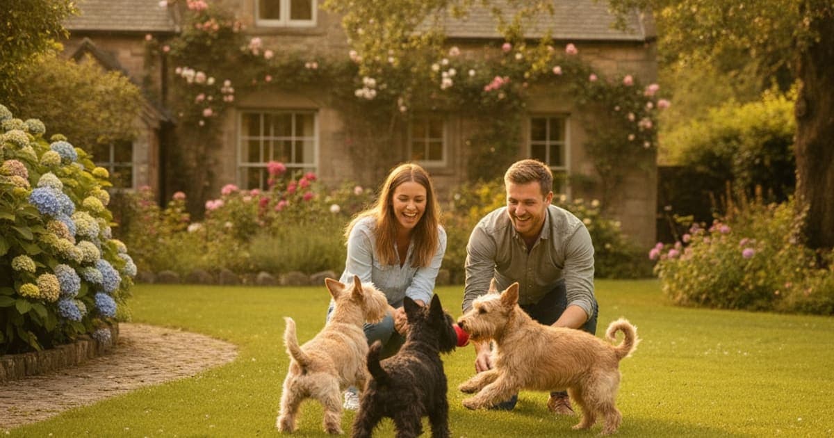 A dog being cared for at home, illustrating why scottish terriers are prone to joint problems