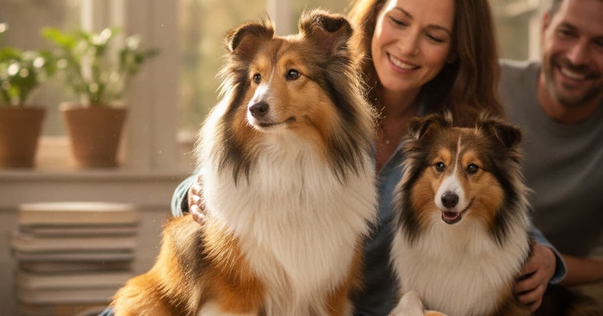 A dog being cared for at home, illustrating why shetland sheepdogs are prone to joint problems