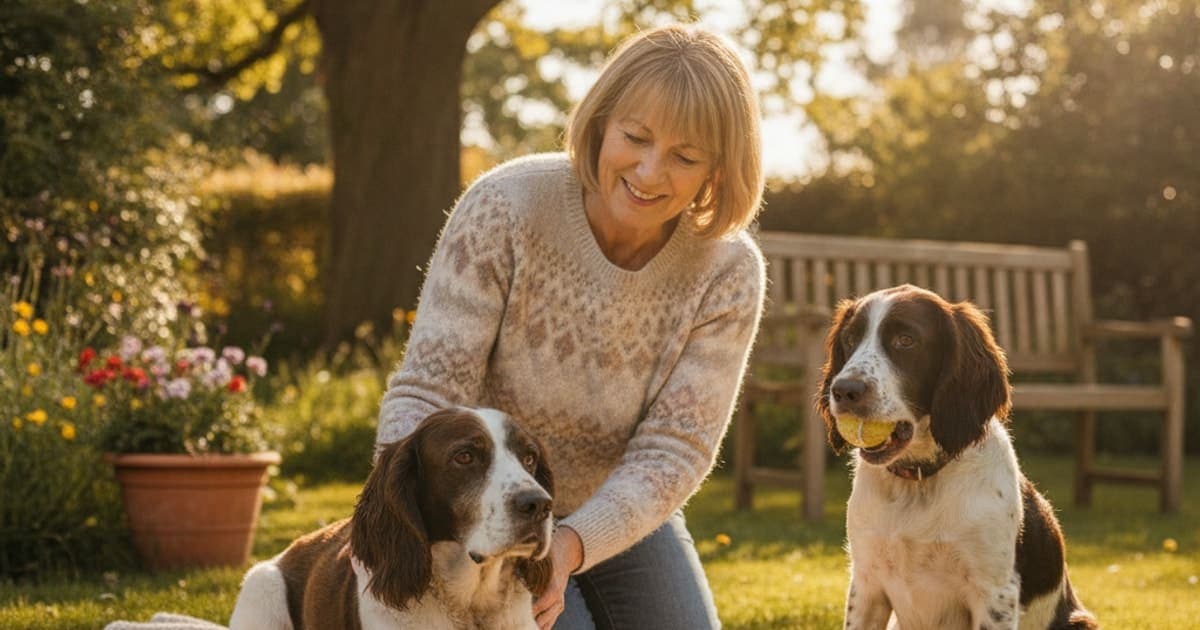 A dog being cared for at home, illustrating why springer spaniels are prone to joint problems