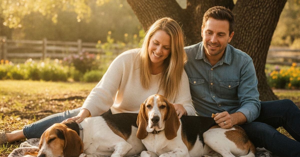 A dog being cared for at home, illustrating why treeing walker coonhounds get joint problems