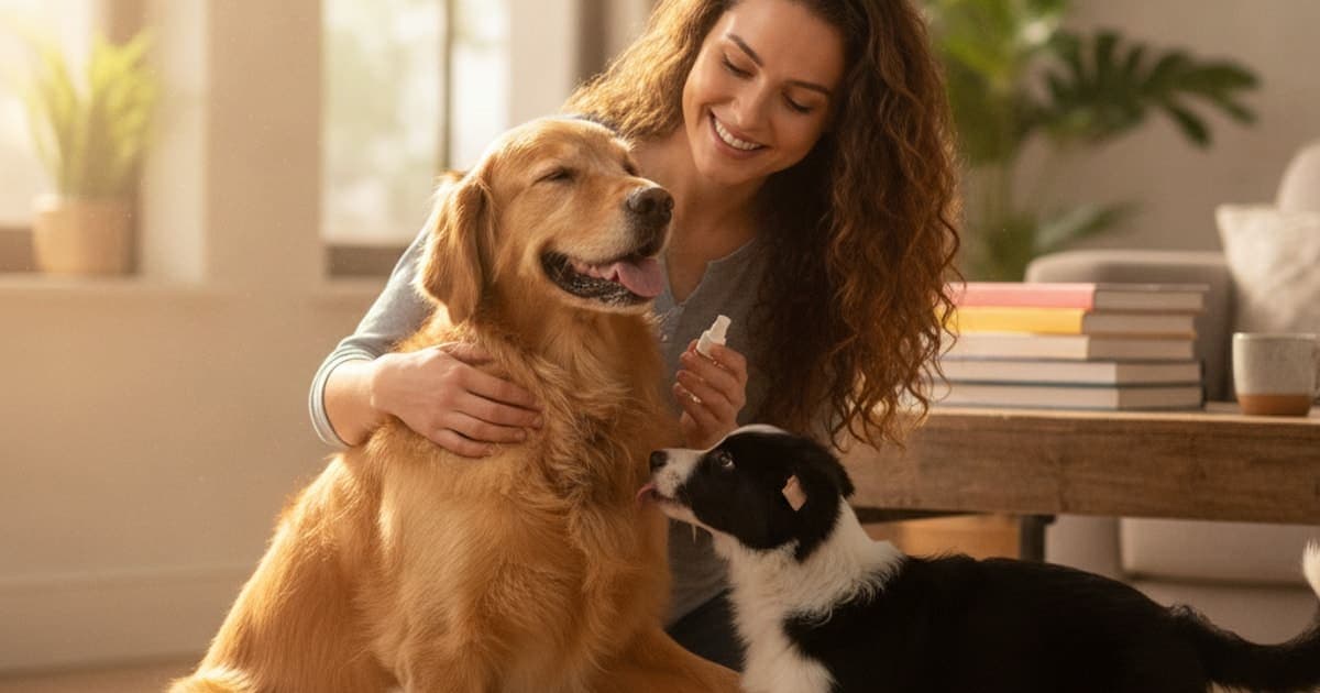 A dog being cared for at home, illustrating wound healing in dogs: signs, causes and what helps