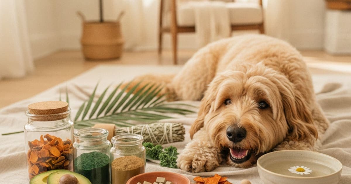 A dog being cared for at home, illustrating yucca alternatives for dogs: 2026 options compared