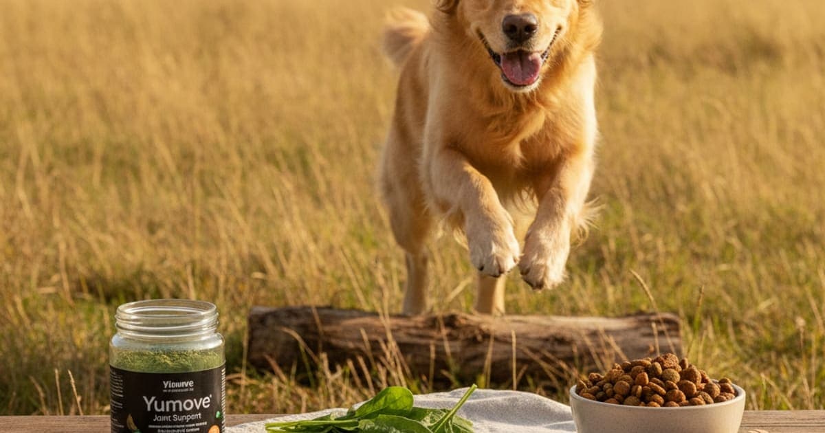 A dog being cared for at home, illustrating yumove dog joint supplement reviews