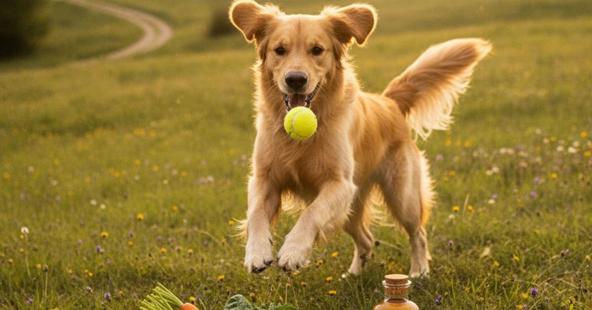 A dog being cared for at home, illustrating yumove dog joint supplements: what's inside & what it does