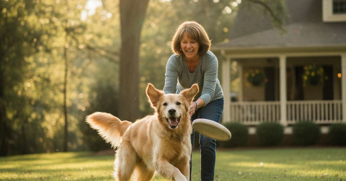 A dog being cared for at home, illustrating yumove senior dog joint supplement 240 tablets explained