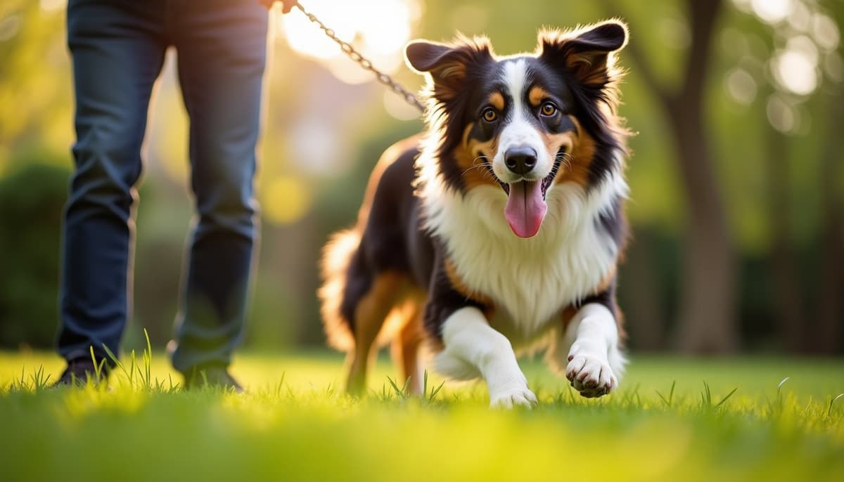 A dog being cared for at home, illustrating australian shepherds joint health guide