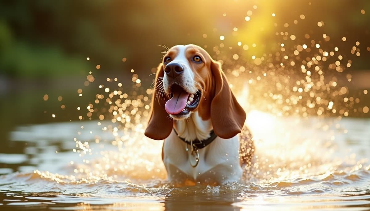 A dog being cared for at home, illustrating what joint problems affect basset hounds? (breed guide)