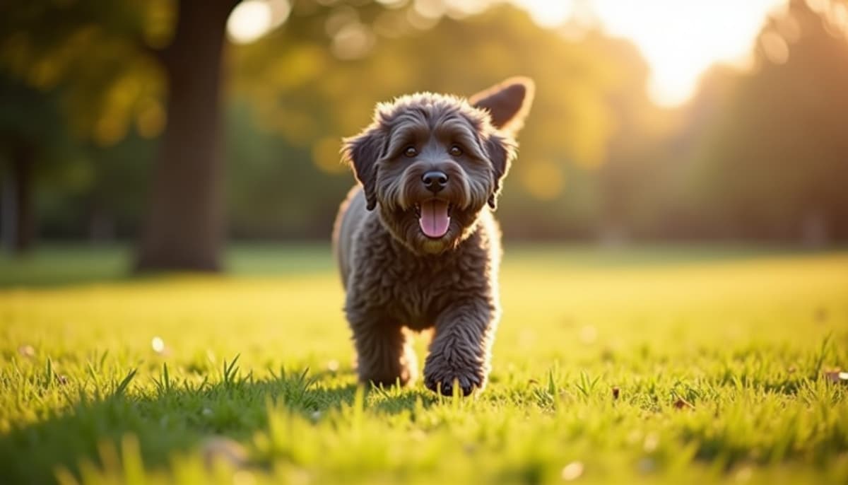 A dog being cared for at home, illustrating bouvier des flandres joint health guide