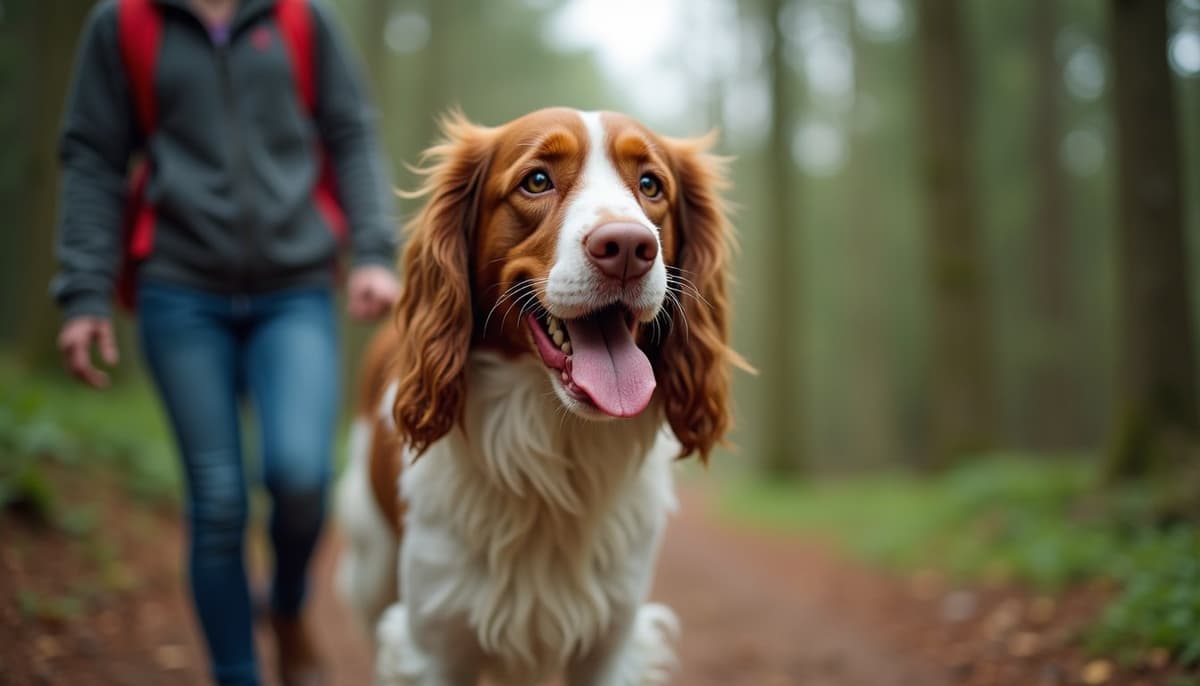 A dog being cared for at home, illustrating brittany spaniels joint health guide