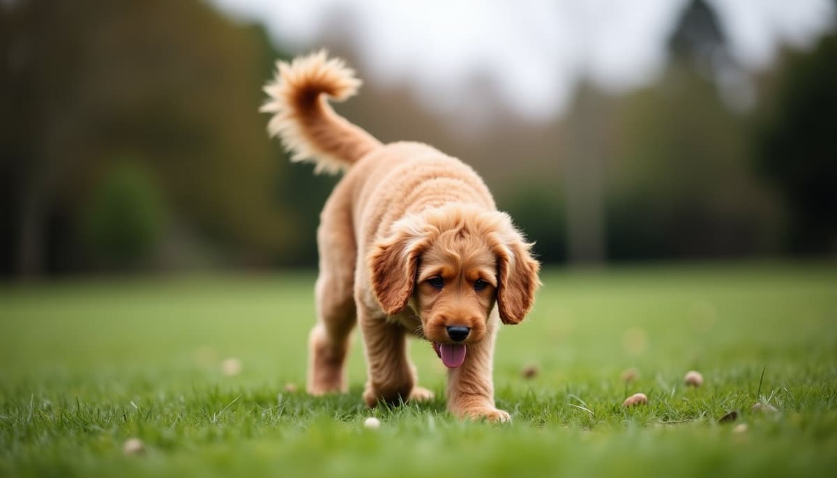 A dog being cared for at home, illustrating goldendoodles joint health guide
