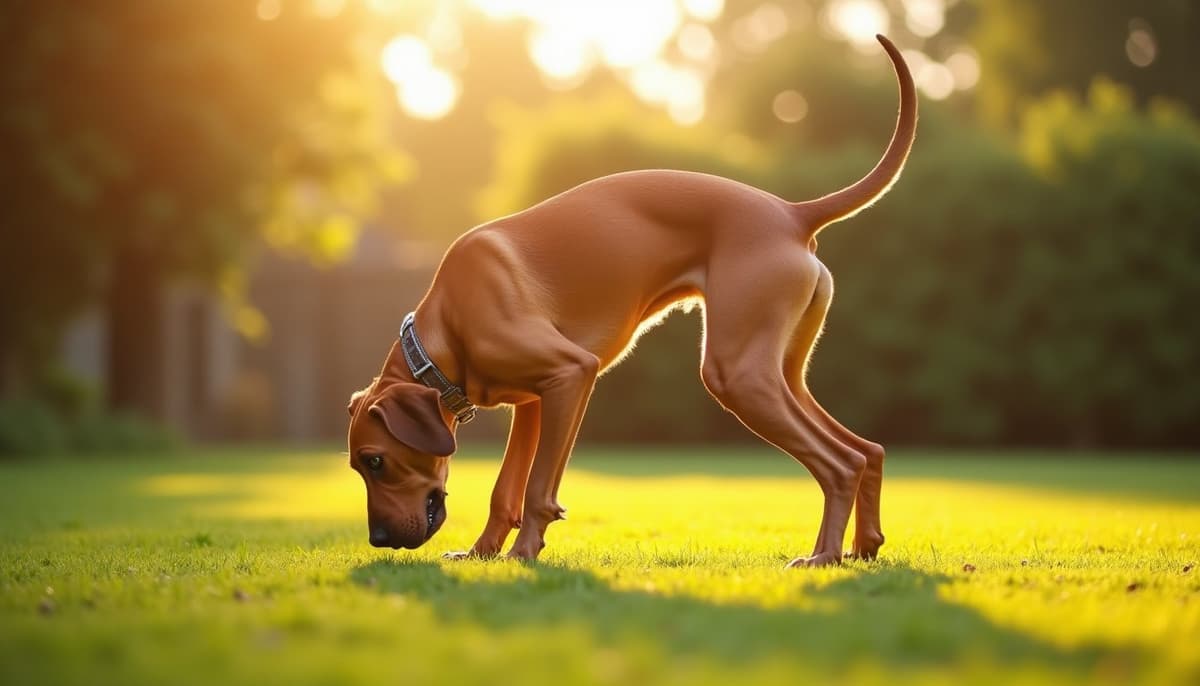 A dog being cared for at home, illustrating rhodesian ridgebacks joint health guide