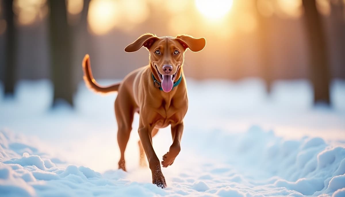 A dog being cared for at home, illustrating vizslas joint health guide