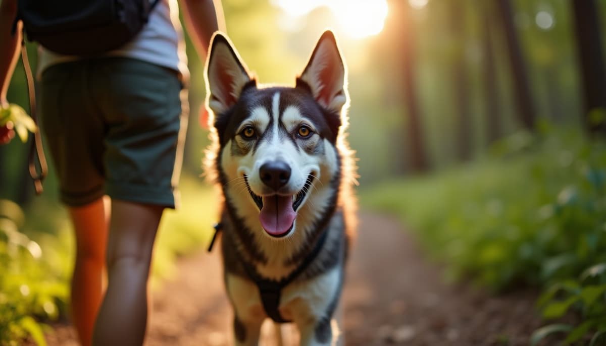 A dog on a walk — Canine Rehabilitation in Atlanta, GA