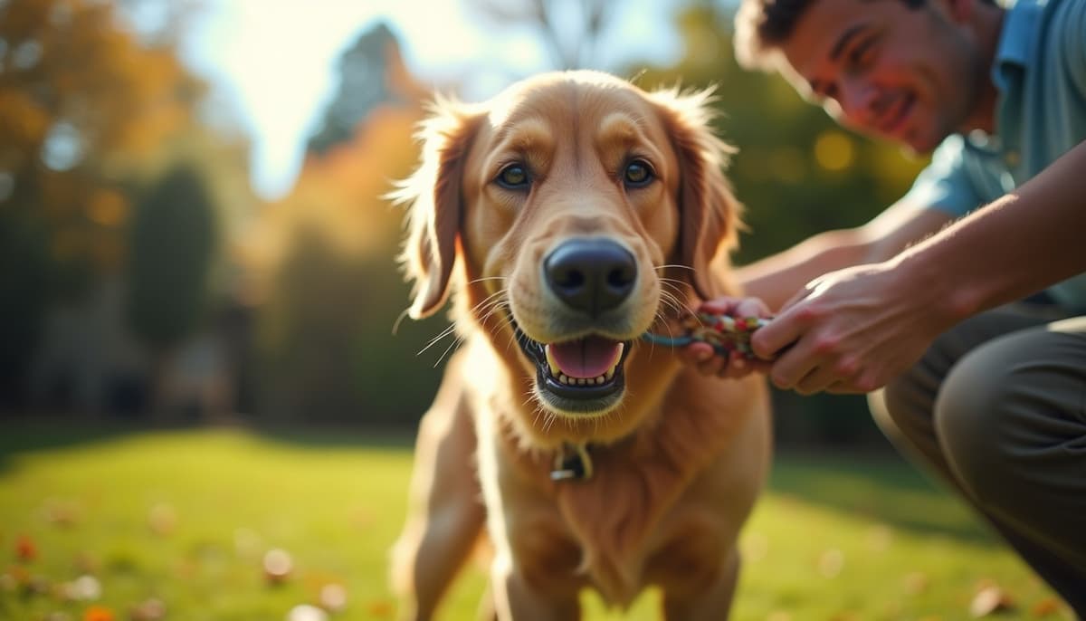 A dog on a walk — Canine Rehabilitation in Clarksville, IN