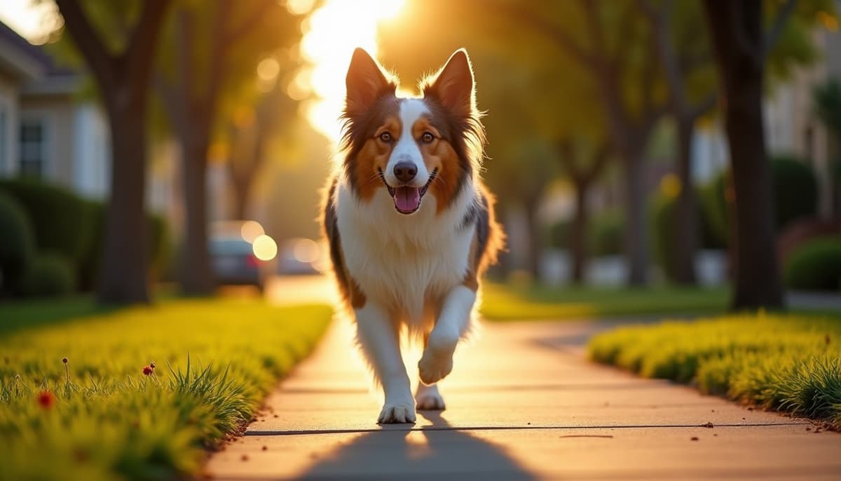 A dog on a walk — Canine Rehabilitation in Daly City, CA
