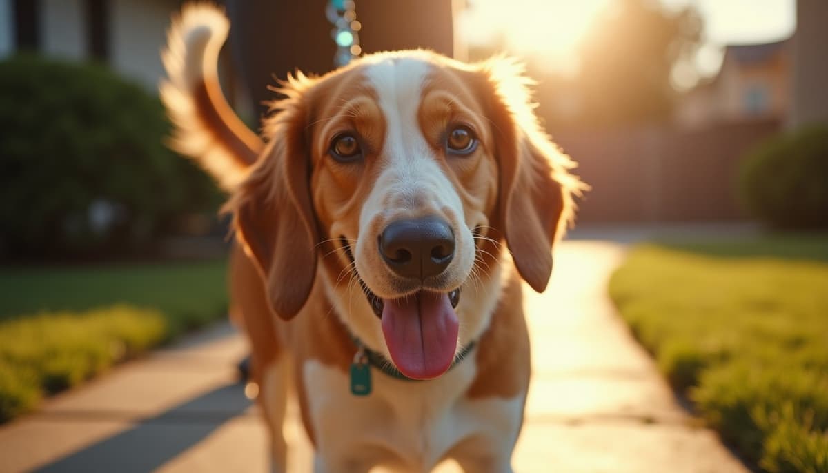 A dog on a walk — Canine Rehabilitation in Fremont, CA
