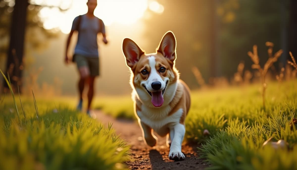 A dog on a walk — Canine Rehabilitation in Santa Clara, CA