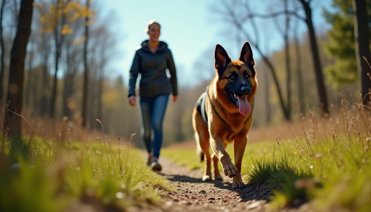 A dog on a walk — Canine Rehabilitation in Stamford, CT