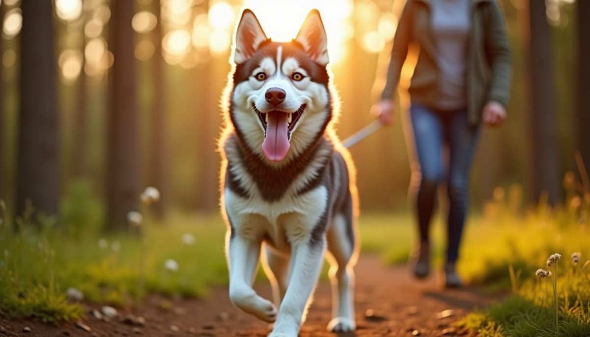 A dog on a walk — Canine Rehabilitation in Sterling Heights, MI