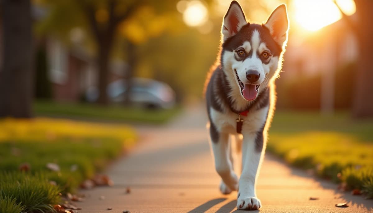 A dog on a walk — Canine Rehabilitation in Topeka, KS