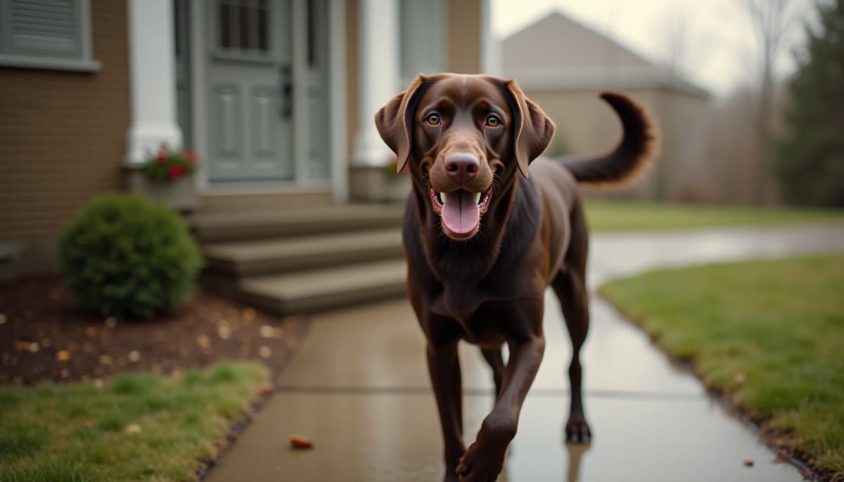 A dog on a walk — Dog ACL Surgery Cost in Akron, OH
