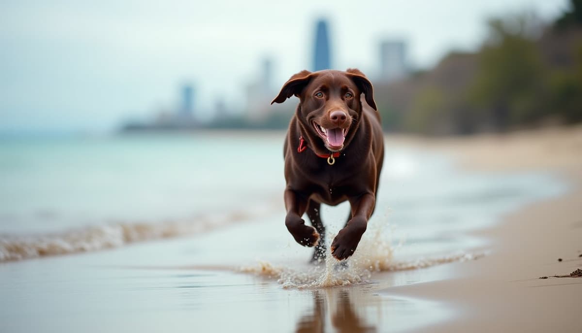 A dog on a walk — Dog ACL Surgery Cost in Chicago, IL