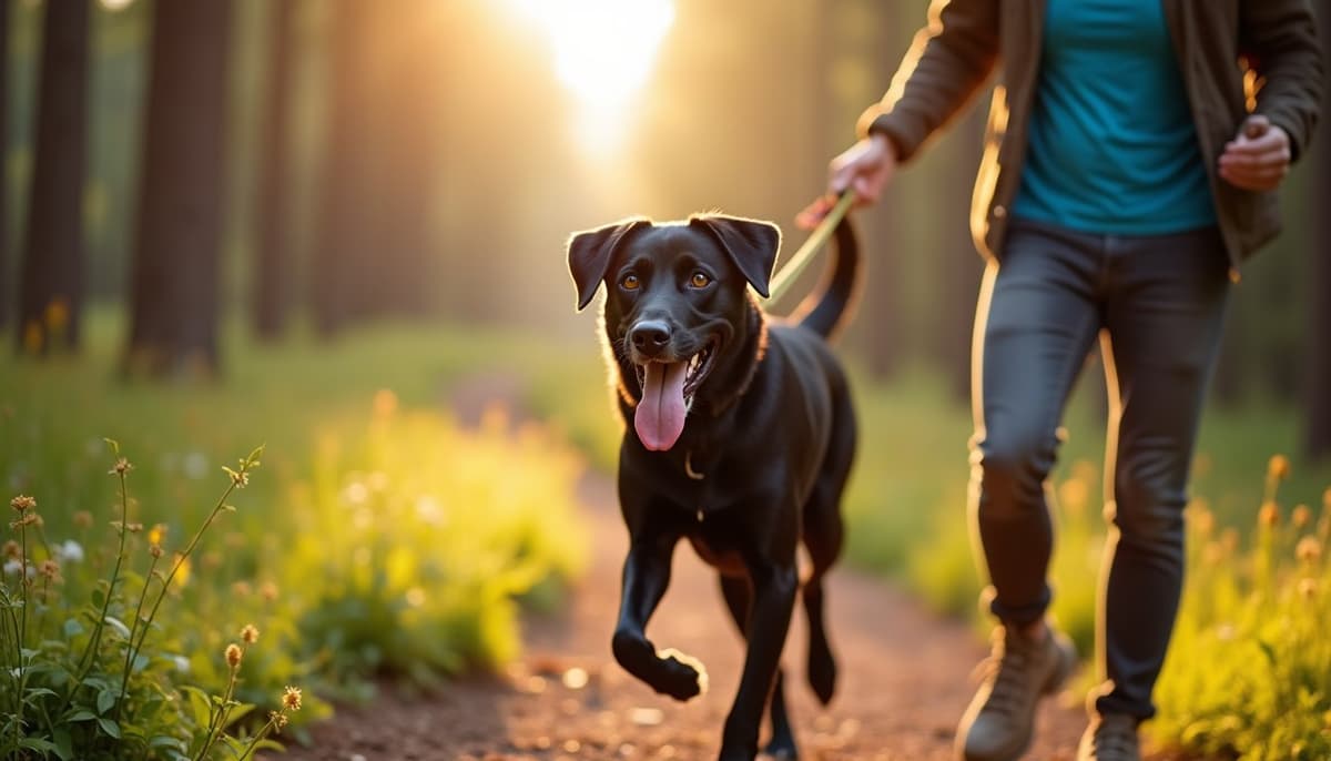 A dog on a walk — Dog ACL Surgery Cost in Lafayette, LA