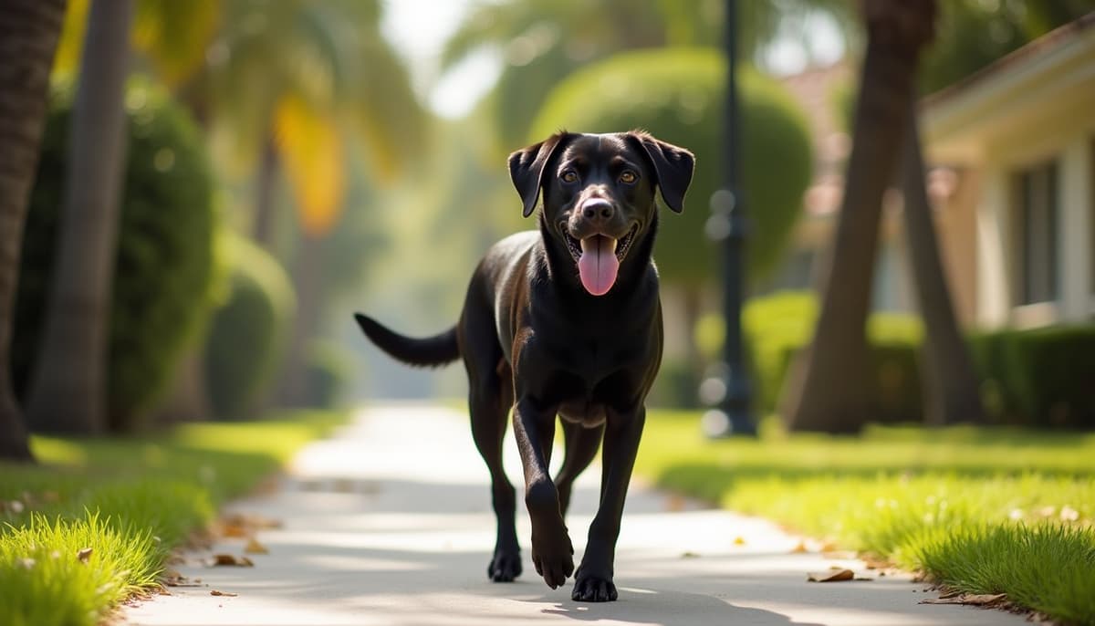 A dog on a walk — Dog ACL Surgery Cost in Miami, FL
