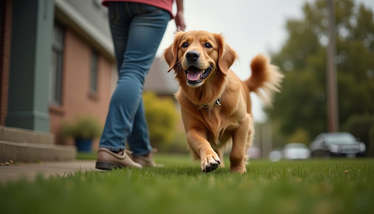 A dog on a walk — Dog ACL Surgery Cost in Minneapolis, MN