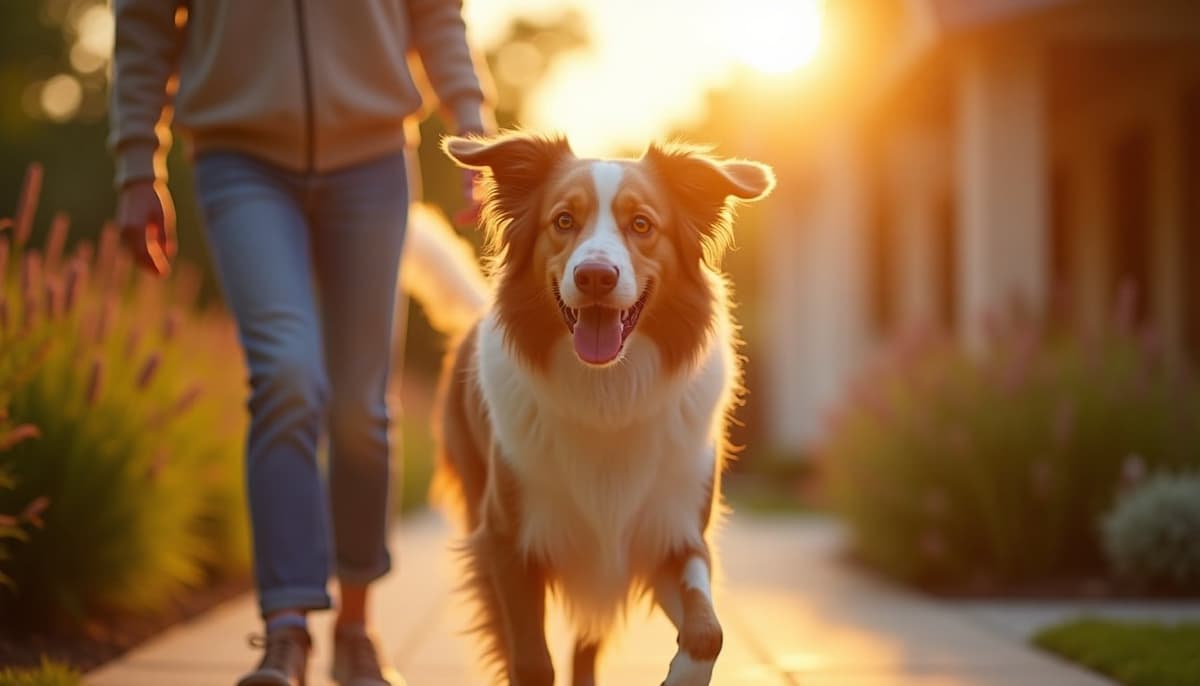 A dog on a walk — Dog Acupuncture in Roseville, CA