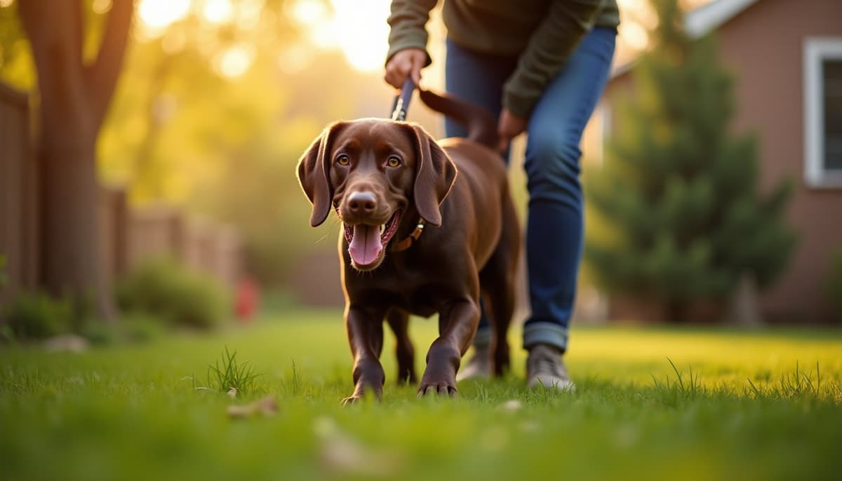 A dog on a walk — Dog Hip Dysplasia Treatment Cost in Arvada, CO