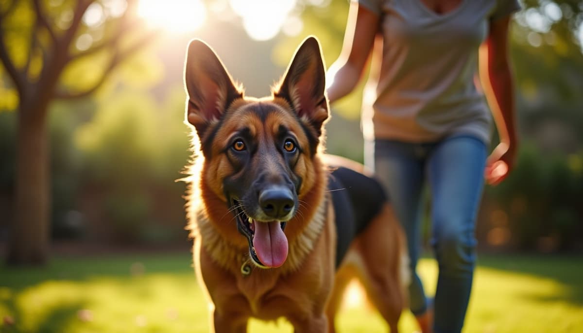 A dog on a walk — Hip Dysplasia Treatment Cost in Chicago, IL