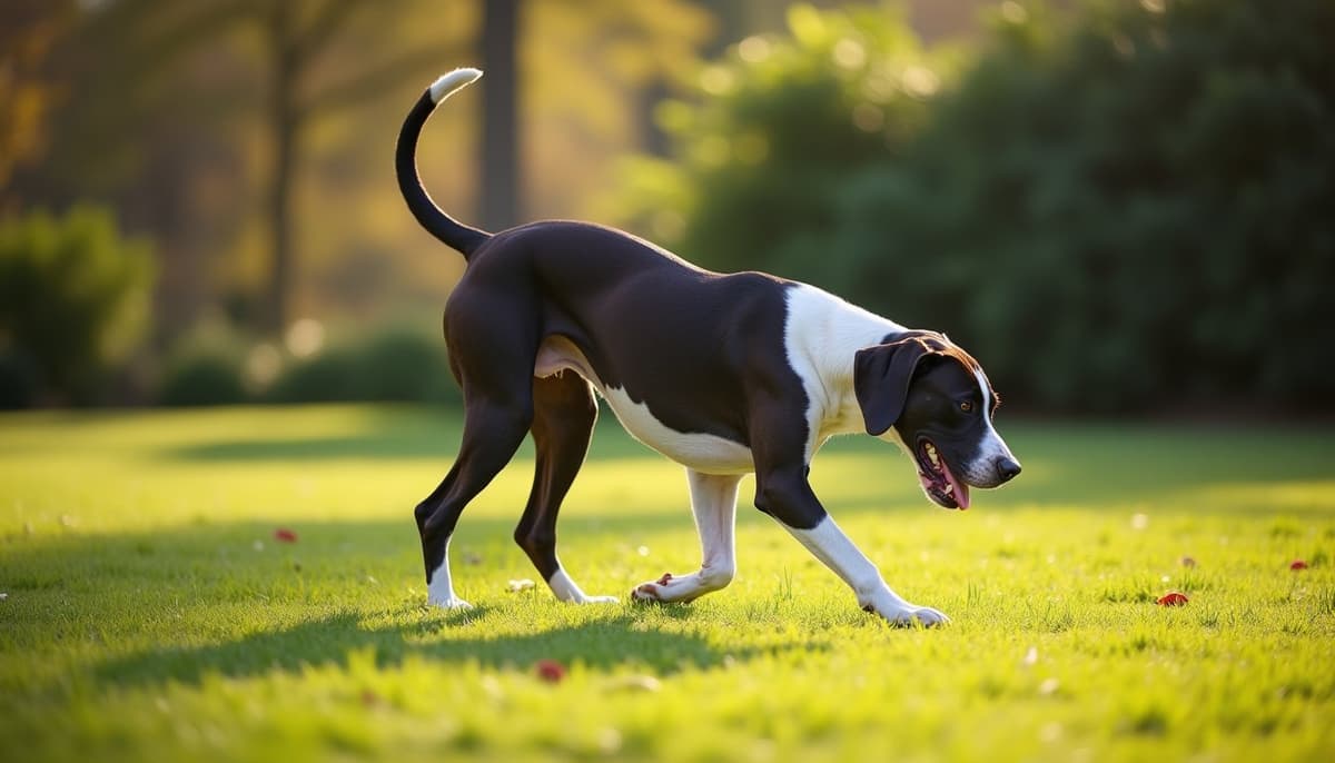 A dog on a walk — Dog Hip Dysplasia Treatment Cost in Clarksville, IN