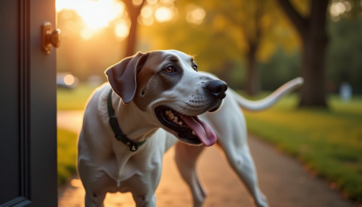 A dog on a walk — Dog Hip Dysplasia Treatment Cost in Detroit, MI
