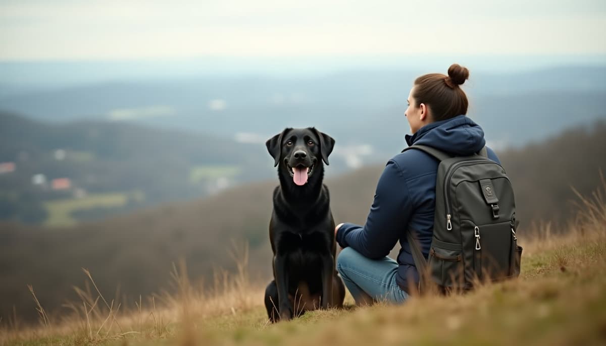 A dog on a walk — Dog Hip Dysplasia Treatment Cost in Fayetteville AR