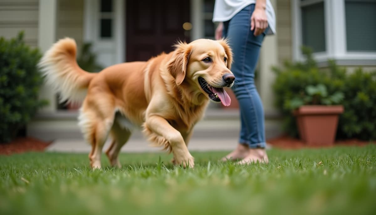 A dog on a walk — Dog Hip Dysplasia Treatment Cost in Gainesville, FL