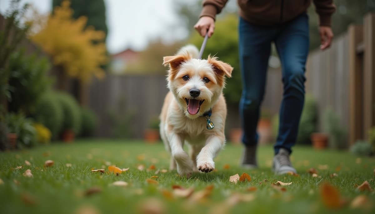A dog on a walk — Dog Hip Dysplasia Treatment Cost in Garden Grove, CA